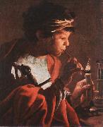 TERBRUGGHEN, Hendrick Boy Lighting a Pipe aer oil on canvas